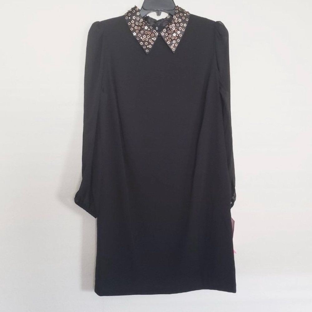 Betsey Johnson Cocktail Dress With Embellished Collar - Picture 10 of 14